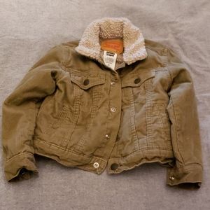 Levi's 3t sherpa trucker jacket olive corduroy